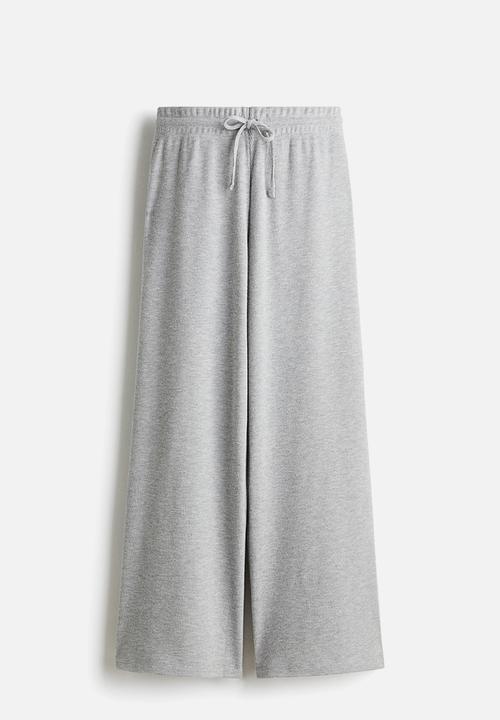 H&M - Waffled drawstring trousers - grey