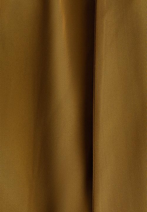 H&M - Draped satin blouse - golden olive