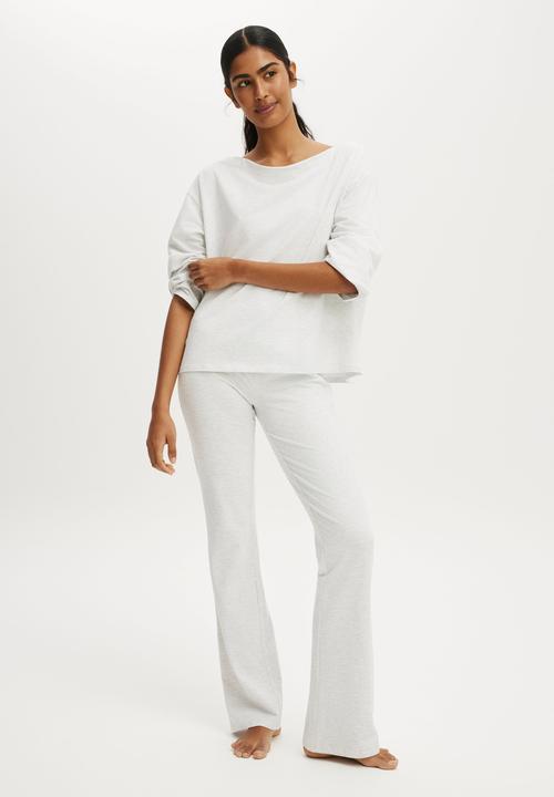 Cotton On - Dreamy soft boatneck long sleeve - light grey marle