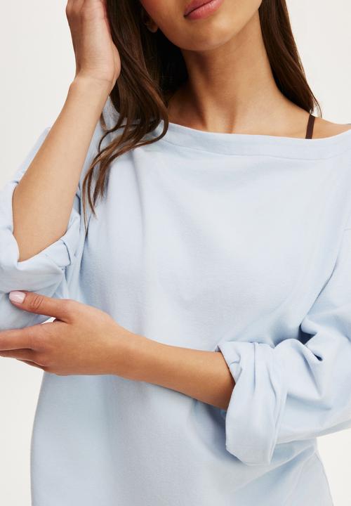 Cotton On - Dreamy soft boatneck long sleeve - violet blue