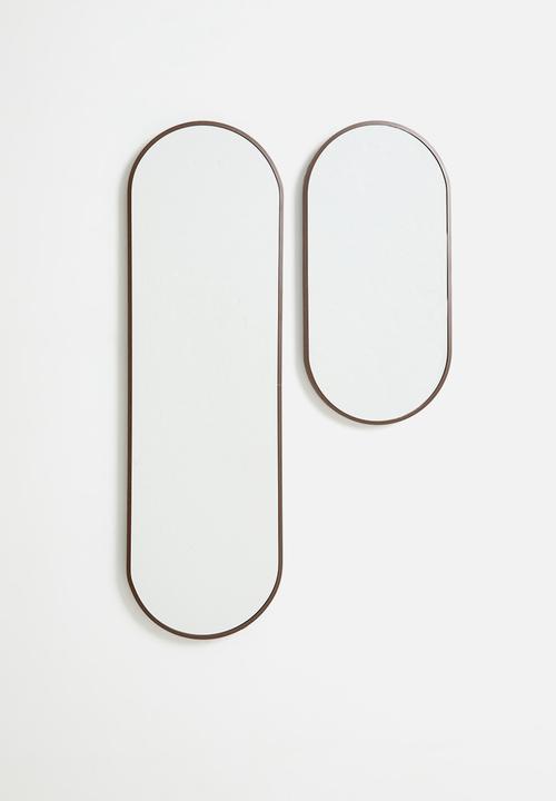 H&S - Ollie full length oval mirror - Walnut