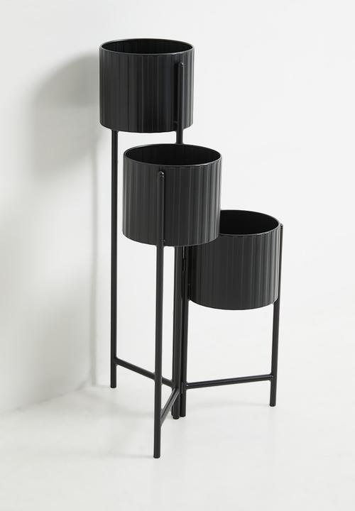 H&S - Trio metal planter - Black