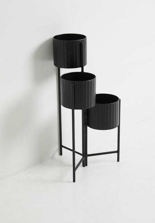 H&S - Trio metal planter - Black