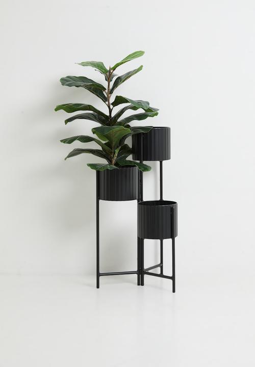 H&S - Trio metal planter - Black
