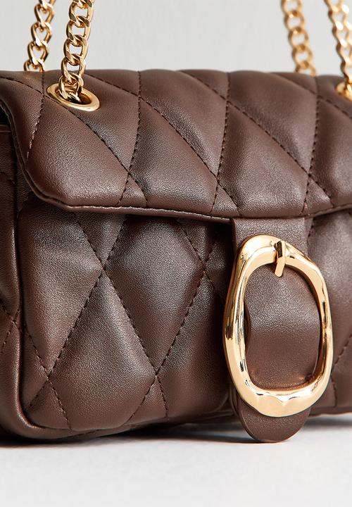 New Look - Carrie Quilted Shoul Bag - Brown