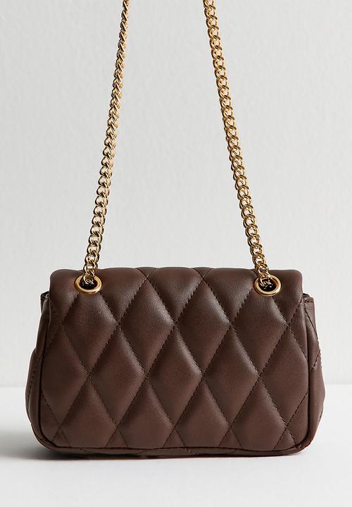 New Look - Carrie Quilted Shoul Bag - Brown