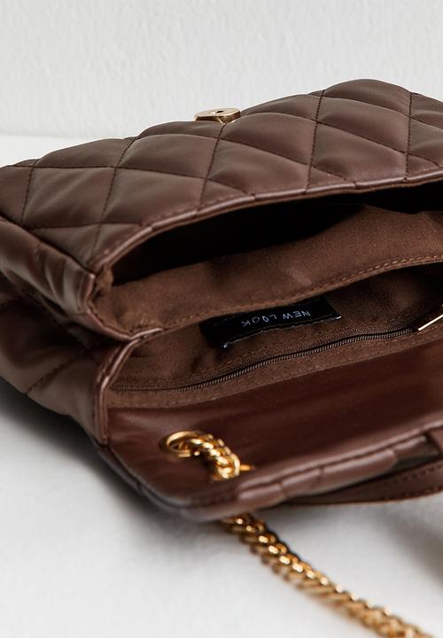 New Look - Carrie Quilted Shoul Bag - Brown