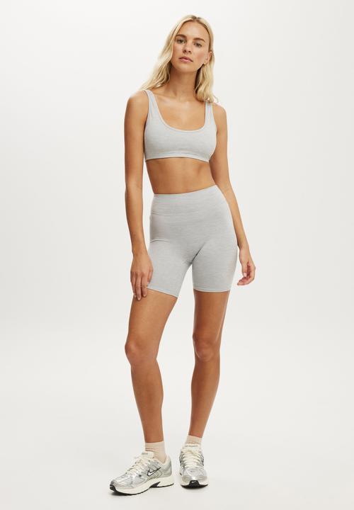 Cotton On - Ultra Soft Contour Bike Short - Light Grey Marle