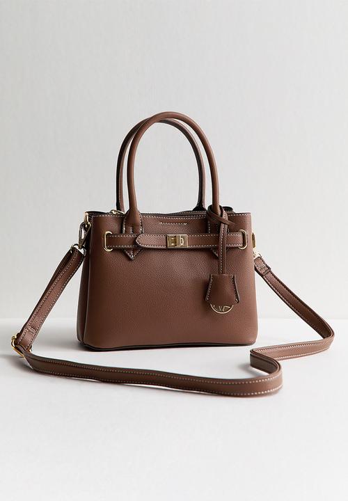 Mini Annie Belted Triple Comp Bag - Brown