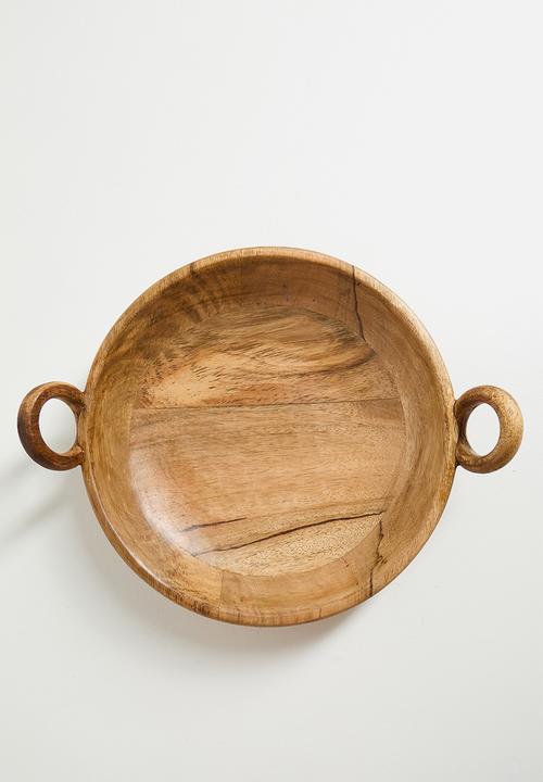 Fera wooden bowl with handles - Natural