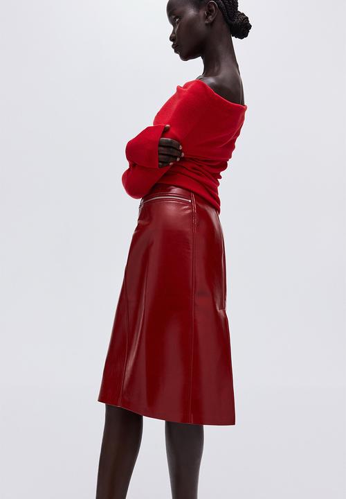 H&M - Off-the-shoulder jumper - bright ed