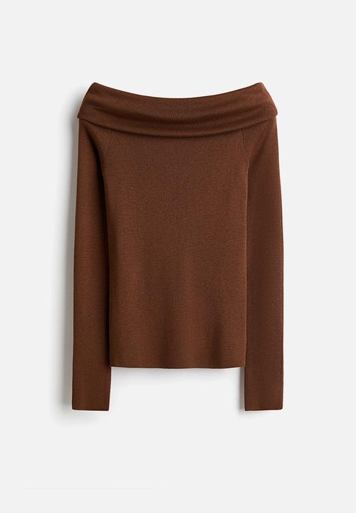 H&M - Off-the-shoulder jumper - brown