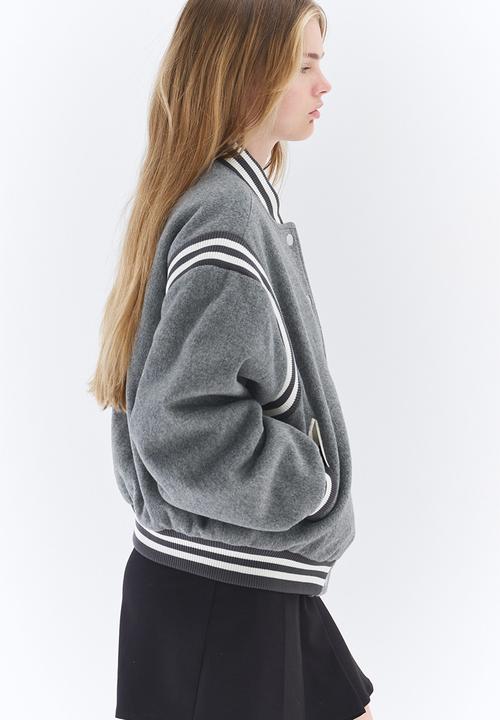 H&M - Fleece baseball jacket - grey