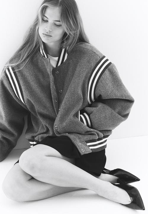 H&M - Fleece baseball jacket - grey