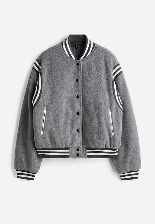 H&M - Fleece baseball jacket - grey