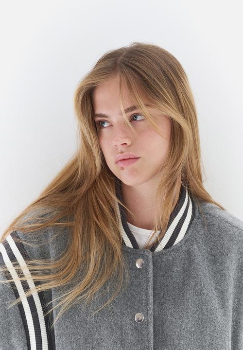 H&M - Fleece baseball jacket - grey