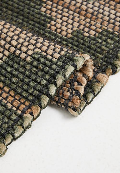 H&S - Aspen cotton & jute runner - green