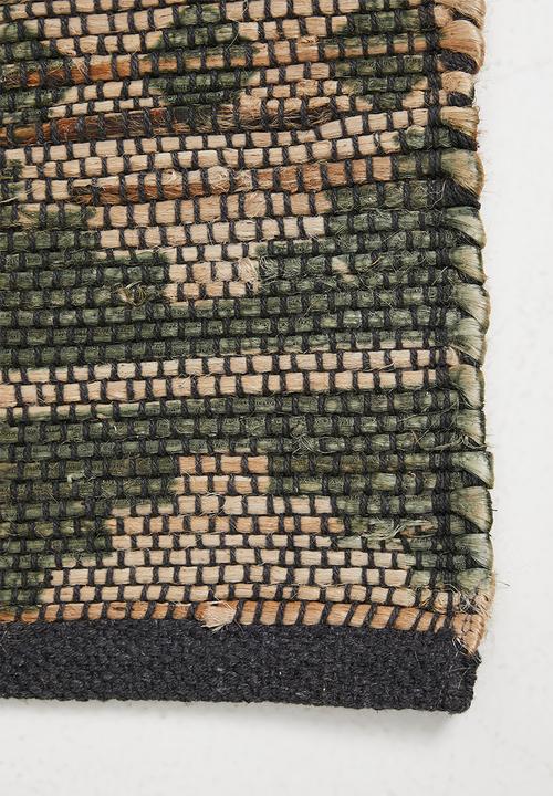 H&S - Aspen cotton & jute runner - green