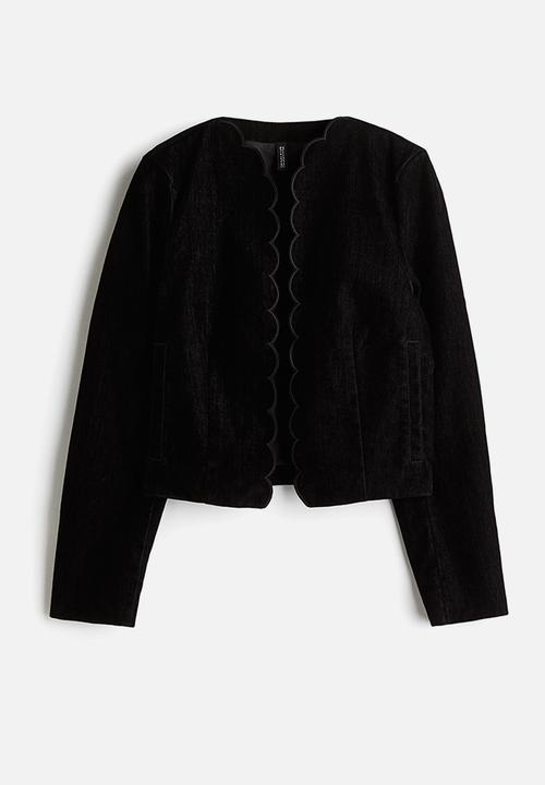 H&M - Flocked denim jacket - black