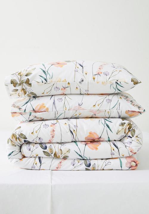 Wildflower cotton blend Duvet set -Multi