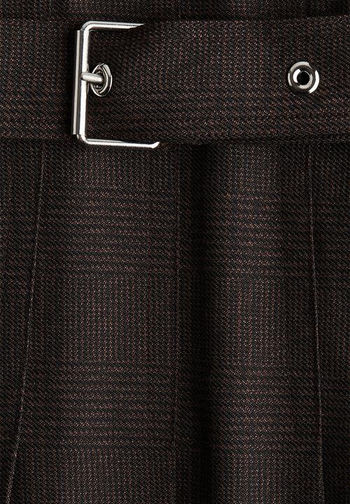 H&M - Belted pleated skirt - dark brown 