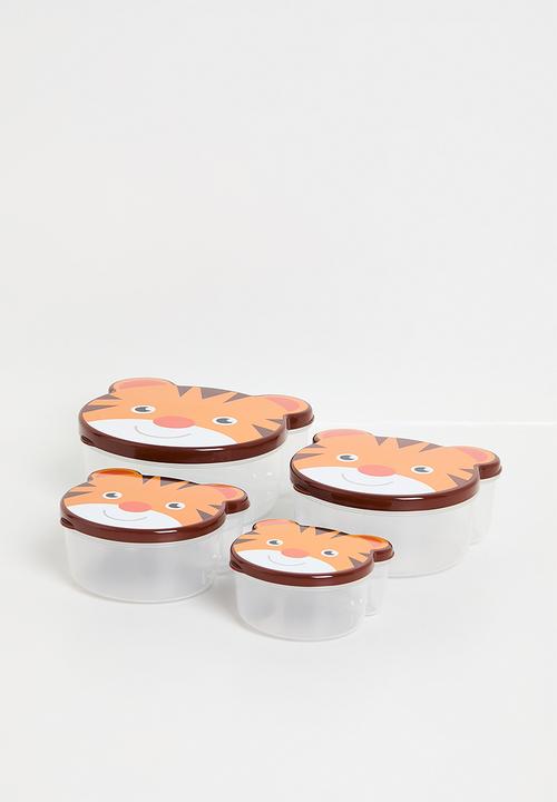 Excellent Houseware - Tiger food storage set of 4 - Orange