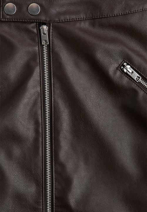 H&M - Coated a-line skirt - dark brown