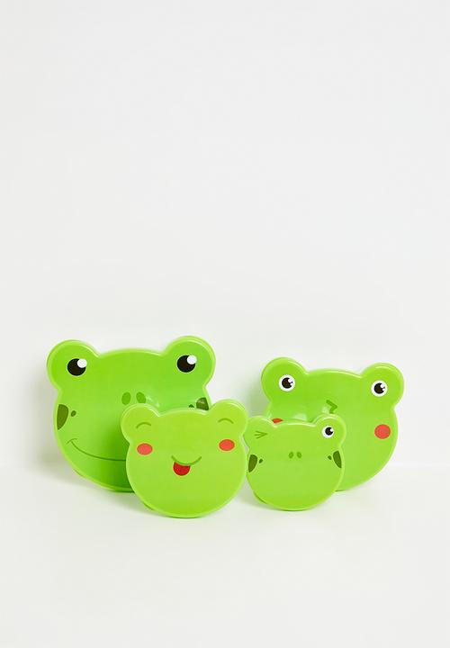 Frog food storage set of 4 - Green