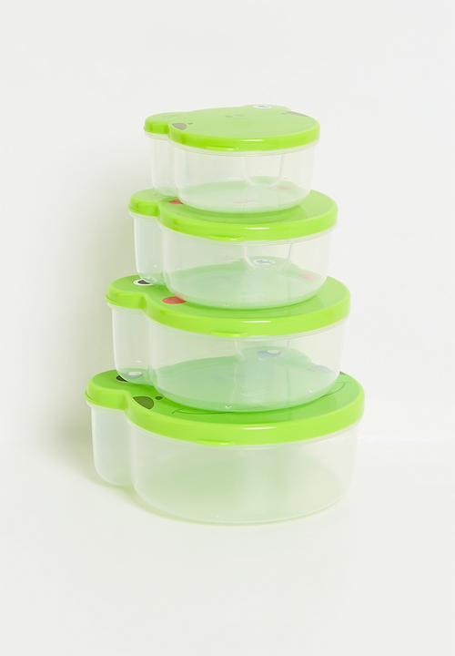 Excellent Houseware - Frog food storage set of 4 - Green