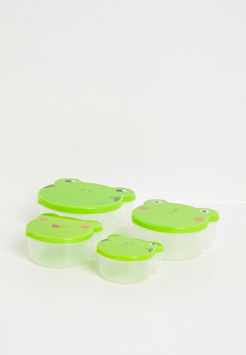 Excellent Houseware - Frog food storage set of 4 - Green