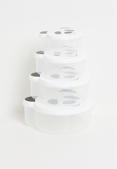 Excellent Houseware - Panda food storage set of 4 - White