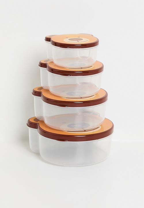 Excellent Houseware - Bear food storage set of 4 - Brown
