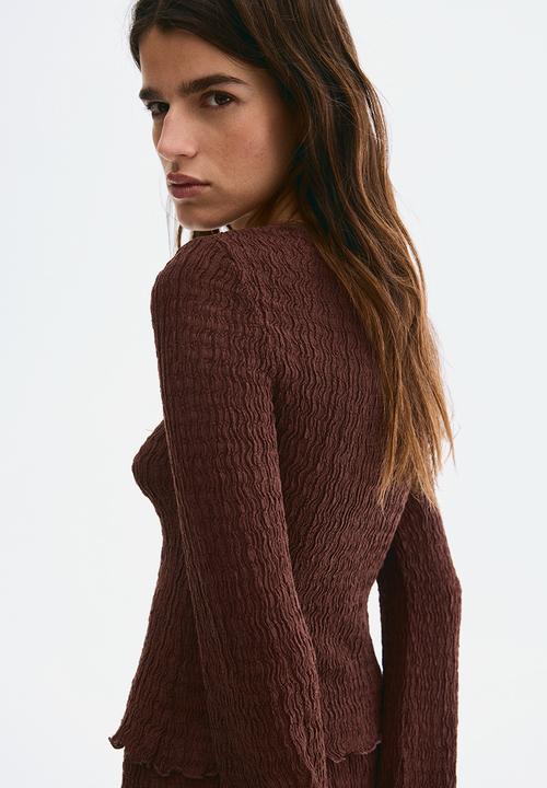 H&M - Overlock-detail cardigan - brown