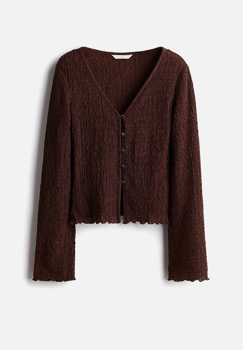 H&M - Overlock-detail cardigan - brown