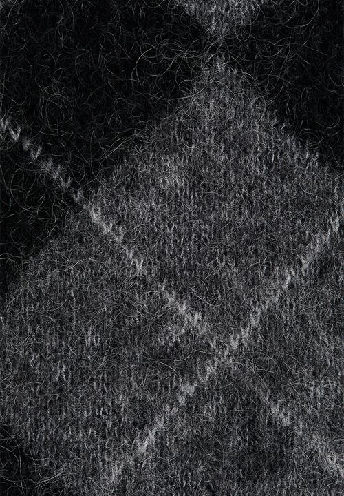 H&M - Mohair-blend scarf-collar top - grey argyle pattern