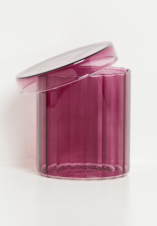 Bathroom Solutions - Regal Glass Stor Jar & Lid 550ml -Aubergine