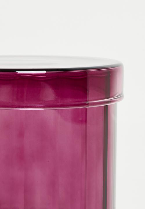 Bathroom Solutions - Regal Glass Stor Jar & Lid 550ml -Aubergine