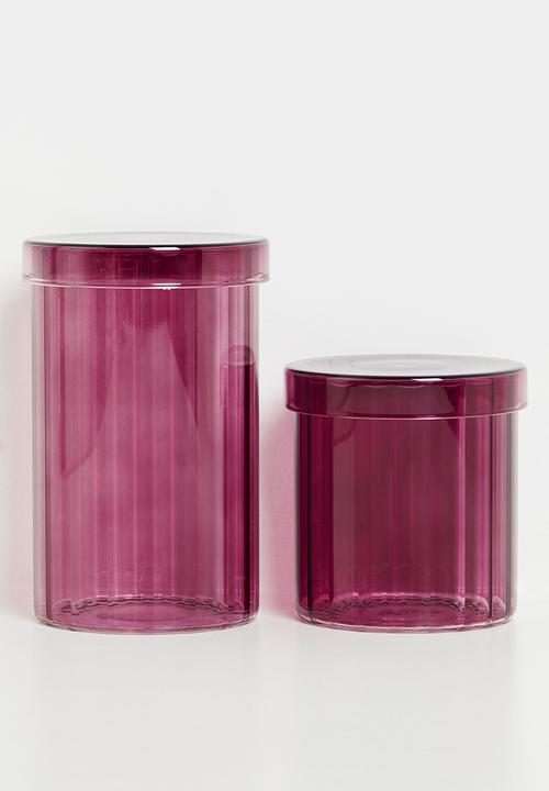 Bathroom Solutions - Regal Glass Stor Jar & Lid 550ml -Aubergine