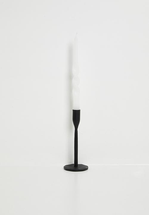 H&S - Twisted Candle Set of 2 - White