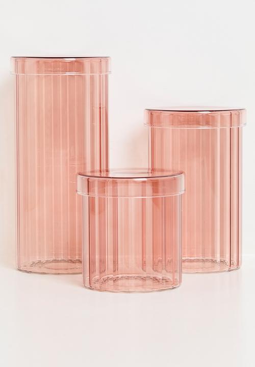 Bathroom Solutions - Regal Glass Storage Jar & Lid 550ml -Petal