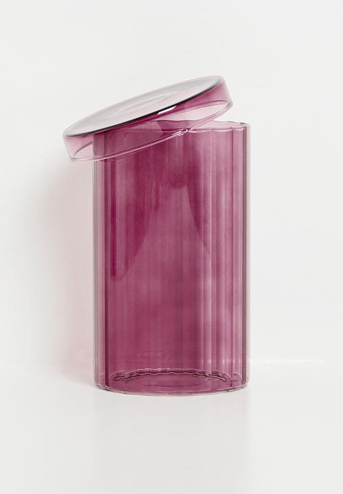 Bathroom Solutions - Regal Glass Stor Jar & Lid 850ml -Aubergine