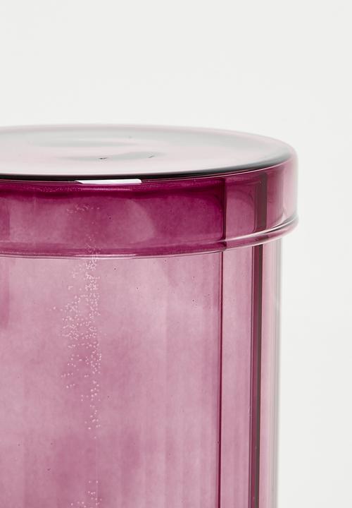 Bathroom Solutions - Regal Glass Stor Jar & Lid 850ml -Aubergine