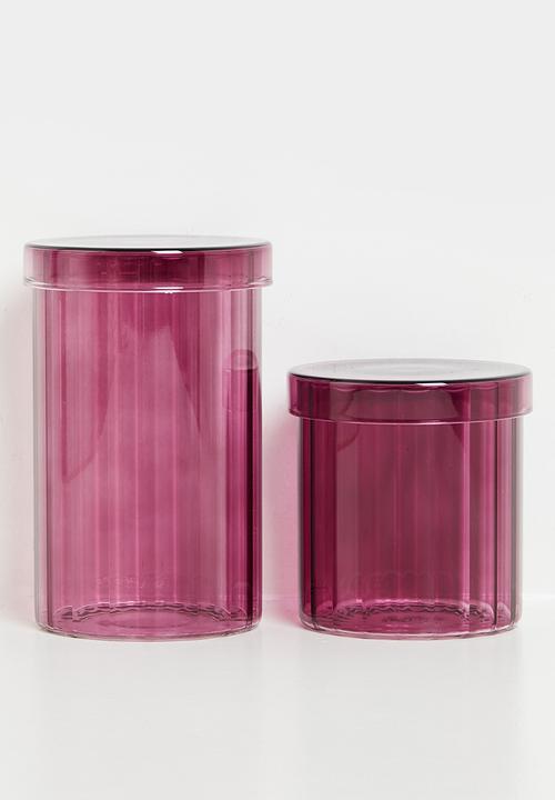 Bathroom Solutions - Regal Glass Stor Jar & Lid 850ml -Aubergine