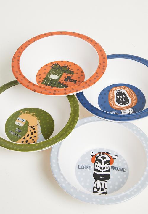 H&S - Safari Bowl Set Of 4 - multi
