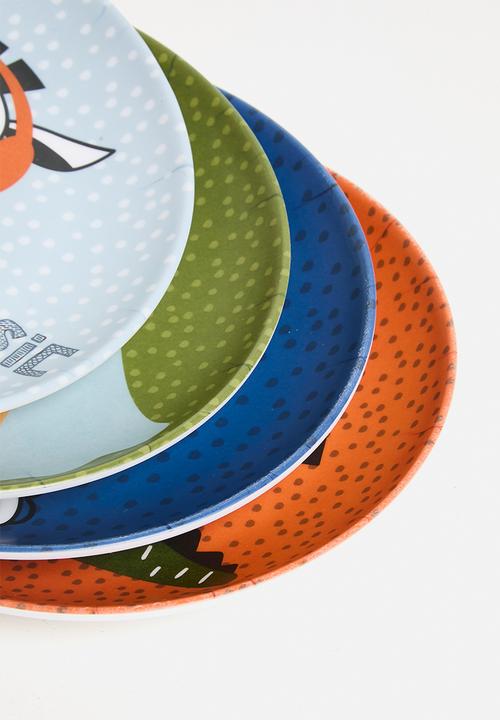 H&S - Safari Plate Set Of 4 - multi
