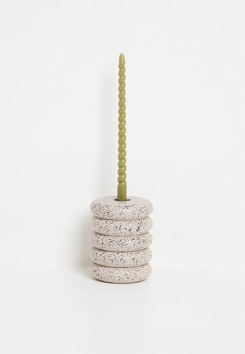 H&S - Twisted 20cm dinner candle set of 10 - Green