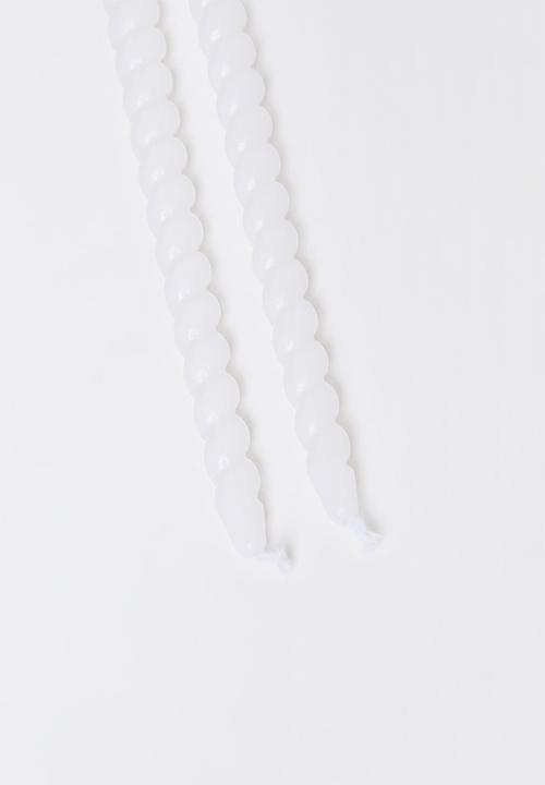 H&S - Twisted 20cm dinner candle set of 10 - White