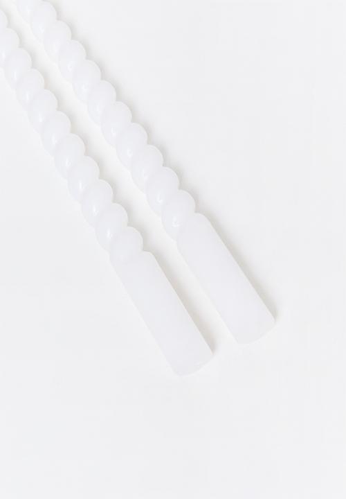 H&S - Twisted 20cm dinner candle set of 10 - White