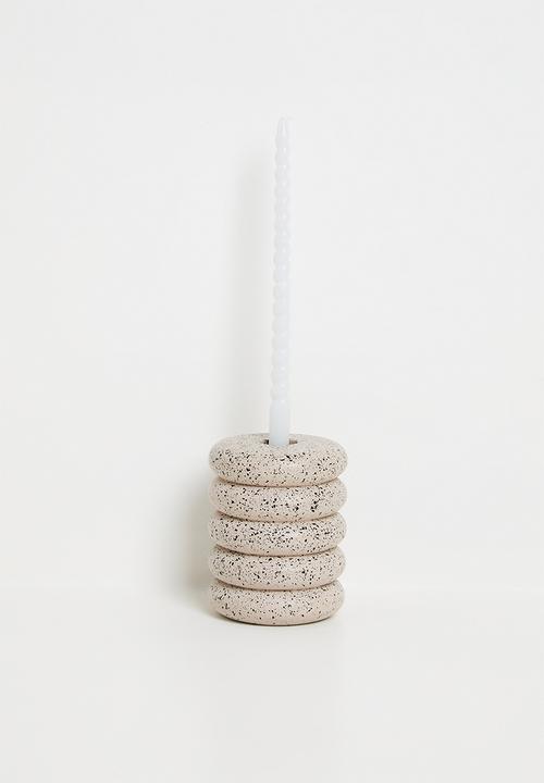 H&S - Twisted 20cm dinner candle set of 10 - Grey