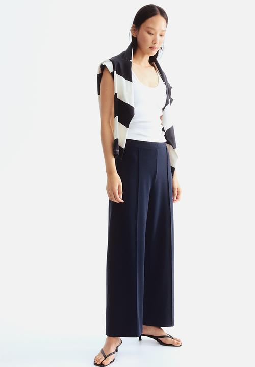 H&M - Crease-front trousers - navy blue